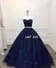 Stunning Navy Blue Ball Gown Prom Dress Bling Bling Quinceanera Dress Shining Sash Long vestidos festa Formal