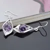 Modka ładna eksplozja w Europie i Ameryce moda Purple Diamond 925 Srebrne kolczyki srebrne kolczyki 1208