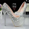 High Heels Shoes Hot Womens Waterproof and Diamond Ornament Bride Shoes Fashion Lady Comfortable and Non-slip Bridesmaid Shoes