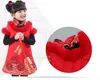 Ano Novo baby meninas roupas chinês estilo veste vestido de Natal vestido crianças crianças crianças vestidos de inverno grosso vestido vermelho quente com pele