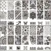 New Black Flower Lace 10PCS/LOT 6*12CM Nail Stamping Plates Konad Stamping Nail Art Manicure Template Nail Stamp Tools