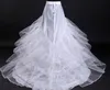 Billiga vita tyll bröllopsklänningar petticoat tåg petticoats 3 hoops 4 lager aline lång tågklänning underskirt brudklänning crino37844426