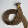 Extensions de cheveux humains à pointe plate 50g 50Strands 18 20 22 24 pouces # 6 / Produits capillaires pré-collés indiens brésiliens brun moyen