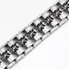 24MM Wide Heavy Mens Punk Skull Chain Bracelets Men Bike Biker Motorcycle Jewelry Stainless Steel Wrap Skeleton Bracelet Bangles