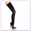 18cm Hoge Hoogte Sex Laarzen Dames Hakken Puntschemel Top Stiletto Hak Over-The-Knee Boots No.12955