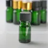 Flacone contagocce in vetro verde cosmetico all'ingrosso in fabbrica, flacone vuoto da 5 ml per olio essenziale con tappo a prova di bambino