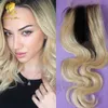 1b 613 Two Tone Lace Closure Brazilian Body Wave Top Grade Peruvian Indian Malaysian Virgin Human Hair Ombre Top Closure 4*4