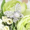 Cristal Strass Perle Artificielle Papillon Fleur Épingle À Cheveux Clips Épingles À Cheveux Femmes Cheveux Bijoux De Mariage Argent