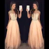 2020 Evening Dresses Wear Bling Jewel Neck Crystal Beading Chiffon Peach Sheer Back Floor Long Long Formal Cheap Party Dress Pro4822108