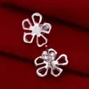 Brand new sterling silver plate flower earrings DFMSE053,women's 925 silver Dangle Chandelier earrings 10 pairs a lot