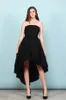 Black Satin Bridesmaid Dress A Line Sweetheart Black Hi-Lo Formal Dresses Junior Bridesmaid Maid of Honor Dress Plus Size Wedding Guest Gown