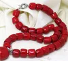 Collana di perle di barile di tubo irregolare rosso naturale charms donne collana di moda