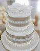 レーストリムテープ素朴な結婚式の装飾ウェディングケーキのトッパーの5メートル/ロット5mの天然ジュート黄麻布のヘッセンのリボン