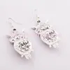 10pairs/lot Owl Crystal 925 Silver Fish Hooks Earrings Dangles Chandelier Jewelry E1598 Hot sell Items