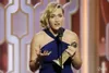 2016 Kate Winslet Vestidos de Tapete Vermelho 73rd Globo de Ouro Globo Prêmios Celebridade Vestidos 2016 High Neck Split Side Sereia Enterro Vestidos de Prom