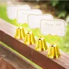 "Kissing Bell" Silver Bell Place Card Houder / Photo Holder bruiloft tafel decoratie gunsten