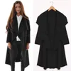 Toptan-2015 Maxi Kışlık Mont Kadınlar Uzun Paltolar Trençkot Tasarımcı Düzensiz Ceket Gevşek Açık Cape Hırka Rüzgarlık 7YW459