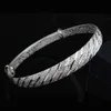 Articoli in argento sterling 925, gioielli, braccialetti con ciondoli, braccialetti cinesi vintage strip line luminosi 221p