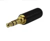 100 stks 3.5mm mannelijke plug 3 pole stereo reparatie audio oortelefoon TRS connector soldeer zwart + zilver