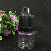 Mini-monster plastic druppelflesjes 3 ml voor E-sap met lange dunne punt, kindveilige deksels