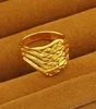 chaming yellow gold wave women ring size 6 7 8 9 (sp3658) df fds f