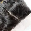 4x4 Base de seda fecho de renda com pacotes de cabelo brasileiro virgem corporal onda corporal cabelo humano extensão natural cor natural 4 pc lote