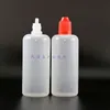 Lot 100 PCS 100ML LDPE زجاجات قطارة بلاستيكية مع دليل على وجود أغطية أمان وحلمات السلامة