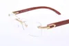 Partihandel-Rimless Glasses Ram Träglasögon i guld och silver 3524012