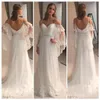 Sommer Chiffon Griechisch Boho Brautkleider Rüschen Spitze Dichter Ärmeln Böhmische Brautkleider Spaghetti Riemen Land Backless Strandkleider