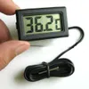 Mini Thermometer Kleine digitale LCD Combo Sensor Wired Aquarium Thermometer Vriezer Thermometer -50 ~ 110C Controller zwart