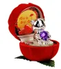 Novidade Red Rose Ring Box Para O Casamento De Noivado Brincos Pendants Jewelry Case