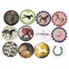 NEW Arrival 18mm Cabochon Glass Stone Button Equestrian Cowgirl Horse Horseshoe Buttons for Snap Bracelet Necklace Ring Earring Jewelry