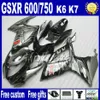 ABS fairing kit for SUZUKI GSXR 600 750 06 07 K6 blue white black motobike parts GSX-R 600/750 2006 2007 fairings set