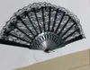 Klassieke vintage hoge kwaliteit dame's meisje vintage retro bloem kant handheld vouwen hand fan dans fan (zwart) voor podiumprestaties