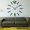 Large Mental DIY 3D Big Size Home Decor Sticker Black/Silver Wall Clock Home Decor Sticker 130cm*130cm(51.2*51.2in)