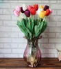 Spedizione gratuita 30 cm Vendita calda display fiore vero tocco non inquinante PU Tulip Fiori artificiali Simulazione Matrimonio o Fiore decorativo per la casa