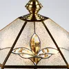 Purpéraire européen Pure Salon Pendentif Lumière Shade Diamond Glass Shade Copper Pendentif Lampe Chambre à coucher Sculpté Pendentif Lumière