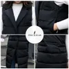 x201711 Pinky Is Black 2017 Women Winter Vest Waistcoat New Women Long Vest Sleeveless Jacket Suit Collar Down Cotton Warm Vest Female