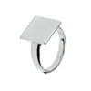 Beadsnice Square Ring Blanks 925 Sterling Silver Ringセット12 mmスクエアフラットパッドDIY新年プレゼントシルバーリングID 334908545377