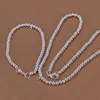 Высокий класс 925 стерлингового серебра 4MM четки кусок комплект ювелирных изделий DFMSS062 новый завод прямой 925 ожерелье браслет серебро