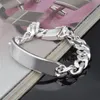 Mode Mäns Smycken 11mm 925 Sterling Silver Plated Figaro Chain Armband Toppkvalitet Gratis frakt