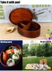 Lancheira de madeira de estilo japonês criativo oval bento box para lancheiras de estudante bento caixas de sushi de frutas 7268587