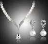 Brautjungfer Schmuck-Set für Hochzeit Kristall Strass Tropfenförmige Modeschmuck Perlenkette Anhänger Ohrring Partei Schmuck-Sets