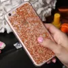 Gold Bling Paillette Sequin Skin Clear Soft TPU Case para iPhone 6 4.7 6S Ultra Slim Rubber Back Cover para iPhone 6 Plus / 6S Plus