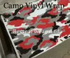 Matowy połysk Czerwony Kamuflaż Naklejka Wrap z Powietrzem Arctic Camo Film do projektowania graficznego samochodu 1,52 x 10m / 20m / 30m / rolka