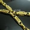 60CM 8mm Cool Stainless Steel Men's Gold Tone Byzantine Necklace Chain N292