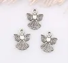 Hurtownie Darmowa Wysyłka Posrebrzane 300 sztuk / partia Cynk Alloy Angel Charms Wisiorki 13x12mm