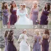 Fantastisches, bodenlanges, wandelbares Brautjungfernkleid aus Tüll in fünf Stilen