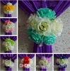 Elegant Artificial Silk Rose Flowers Background Gauze Curtain Clips Bouquets For Wedding Backdrop Decoration Accessories Supplies