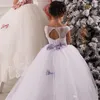 Flower Girls' Dresses Lace Appliques Ball Gowns Long Dresses For Girls Custom Made Kids Formal Wear